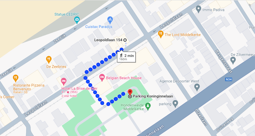 Route naar parking Koninginnelaan